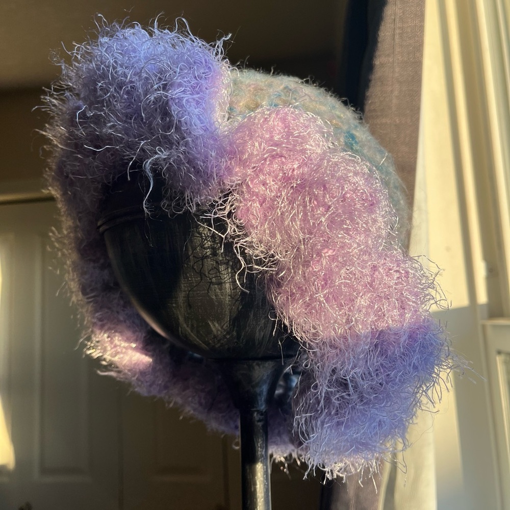 Handmade crochet ruffle hat